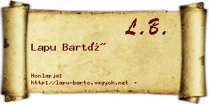 Lapu Bartó névjegykártya